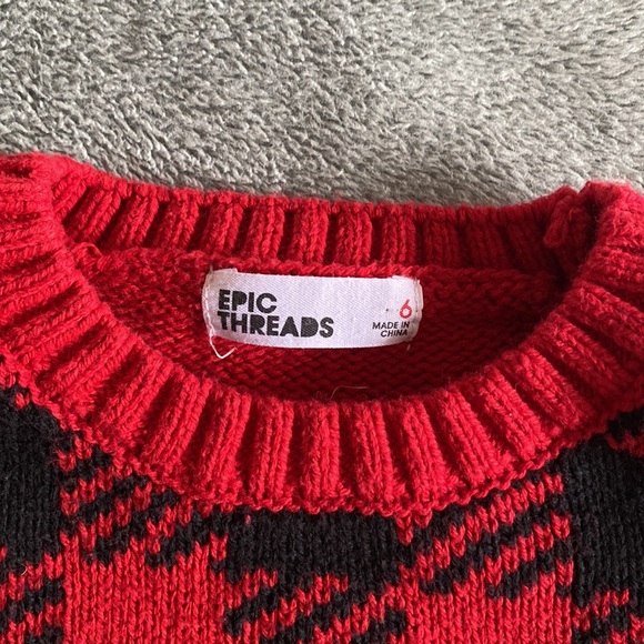 Girls Epic Threads Black Heart Sweater - Picture 3 of 4